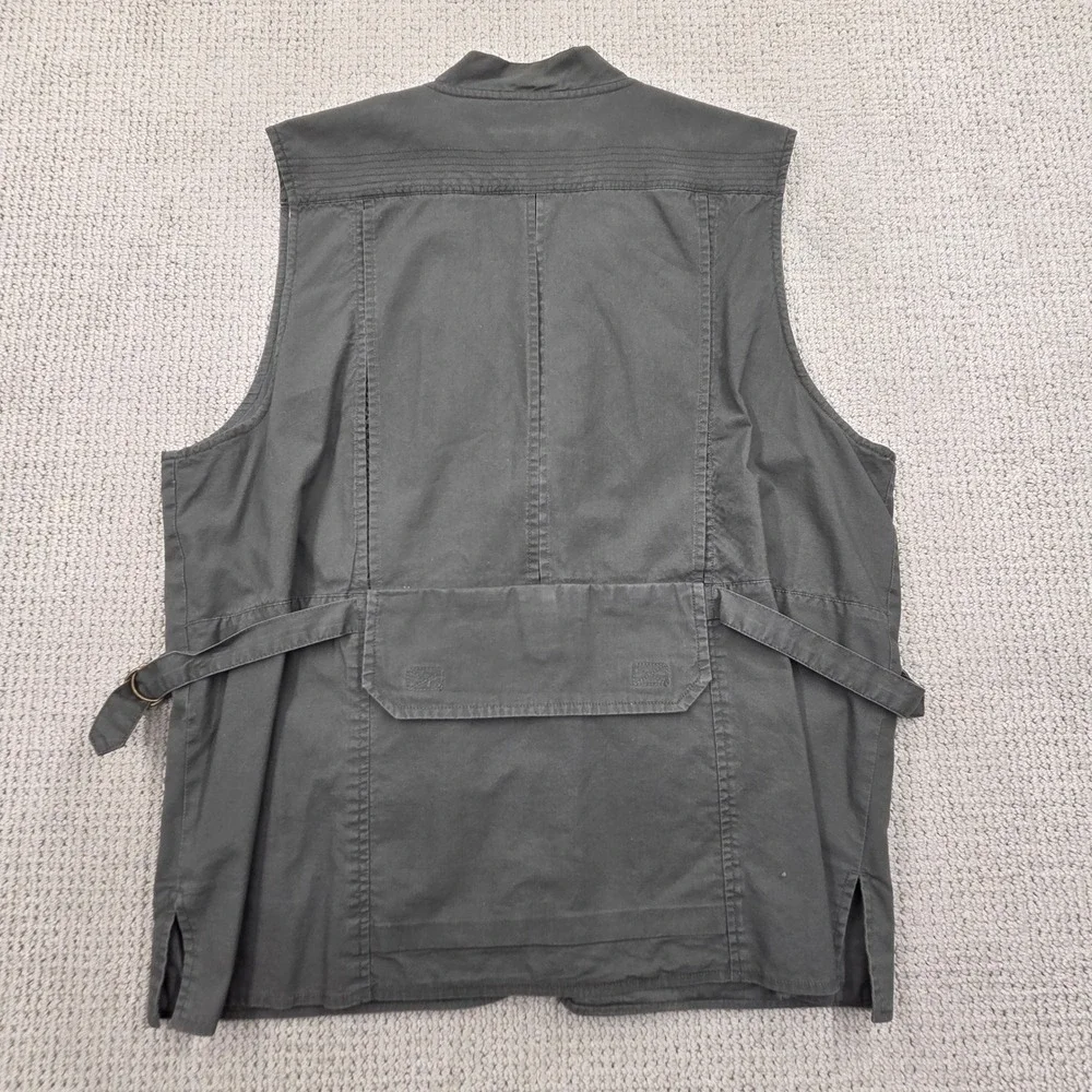 Vintage Cabelas Safari Vest Green Mens Large Khaki Utility Gorpcore Multi-Pocket